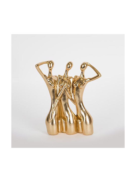 Estheti Home Dekorative Skulptur Frauen Harz Gold 16,5x5,5x19cm 752-27079