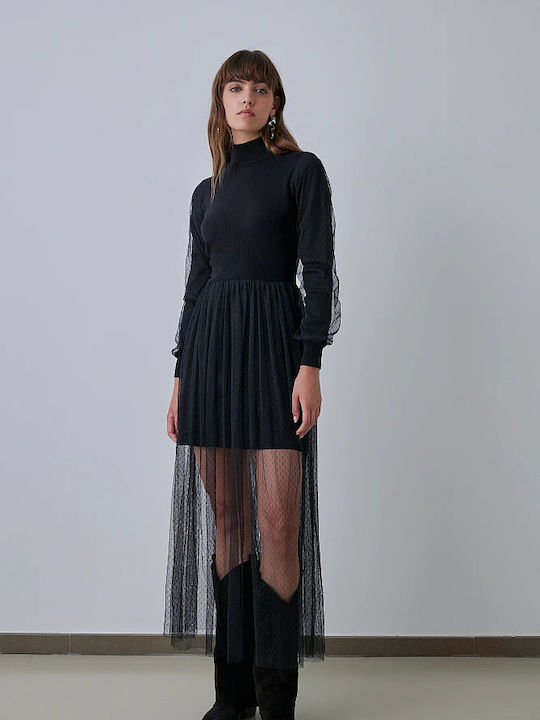 BSB Mini Dress Turtleneck Black