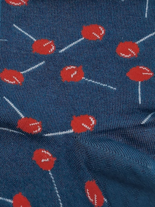 Walk Lollipop Design Damen Socken Petrol 1Pack