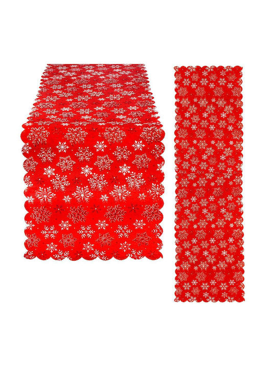 Weihnachtlich Tischtuch Stoff Rot L34xB187cm.