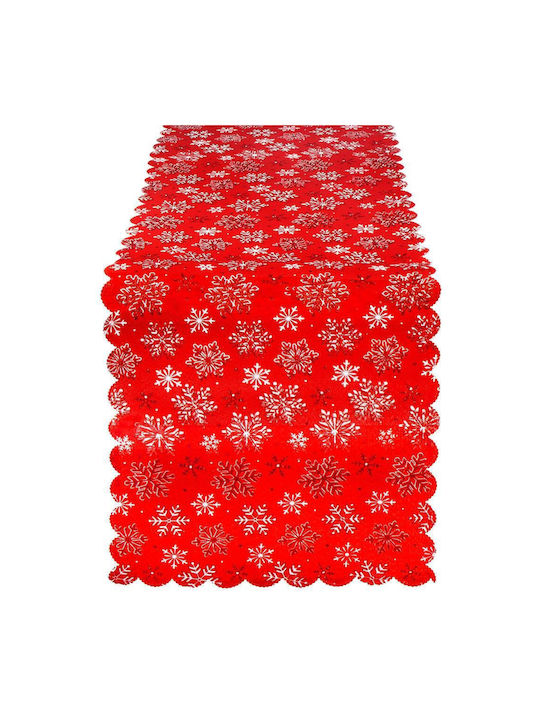 Weihnachtlich Tischtuch Stoff Rot L34xB187cm.