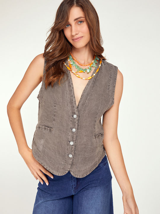 MyCesare Women's Vest Gray