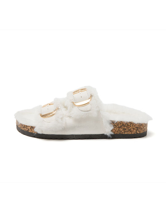 Jomix Winter Women's Slippers in White color