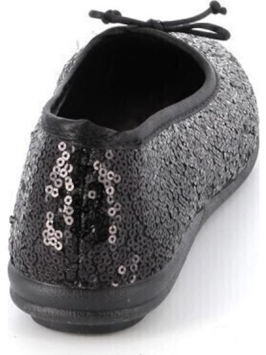 Leather Winter Women's Slippers Black