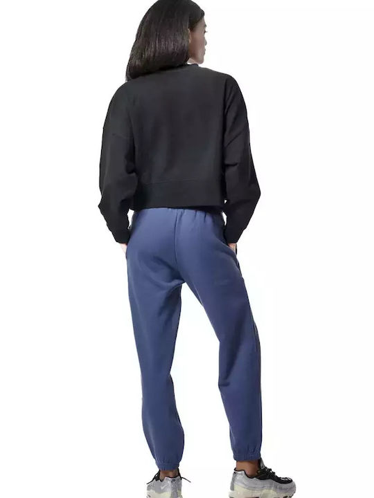 Body Action Women's High Waist Sweatpants Navy Blue