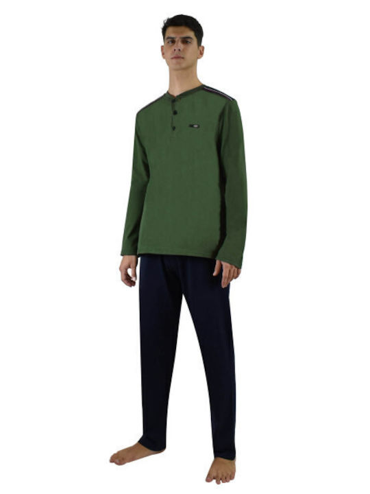 Poleren Men's Winter Pajamas Set Green