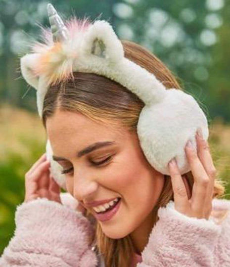 Γυναικείο Earmuff Πλεκτό σε Λευκό χρώμα