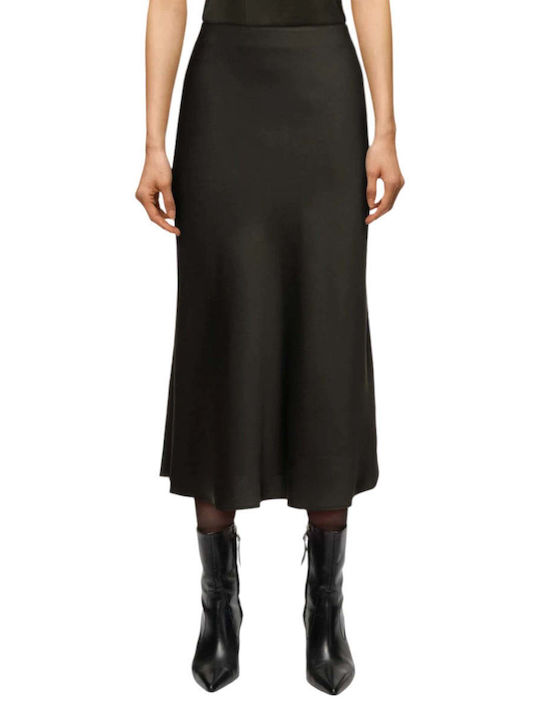 Drykorn Satin Midi Skirt in Black color