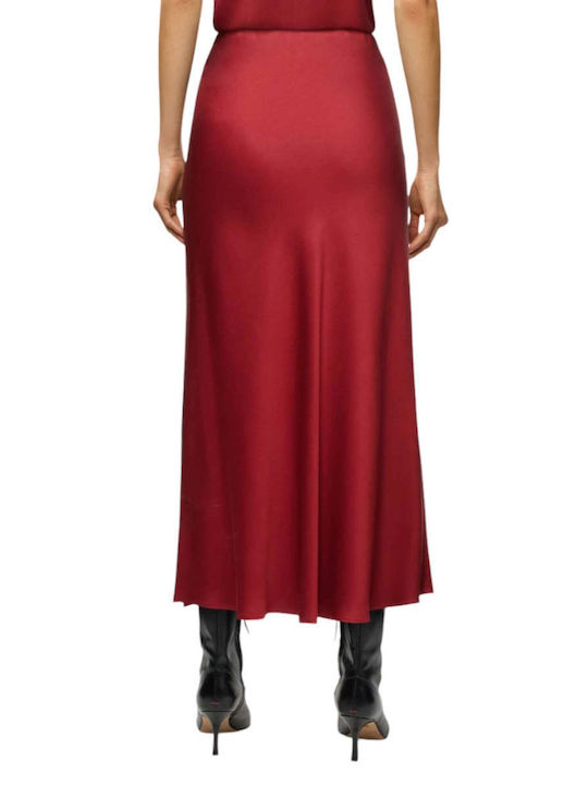 Drykorn Satin Midi Skirt in Red color