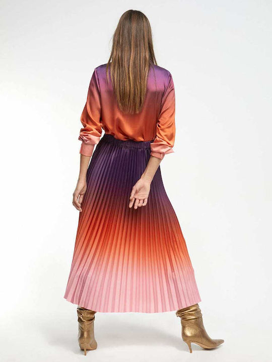 Lola Casademunt Pleated Midi Skirt in Purple color