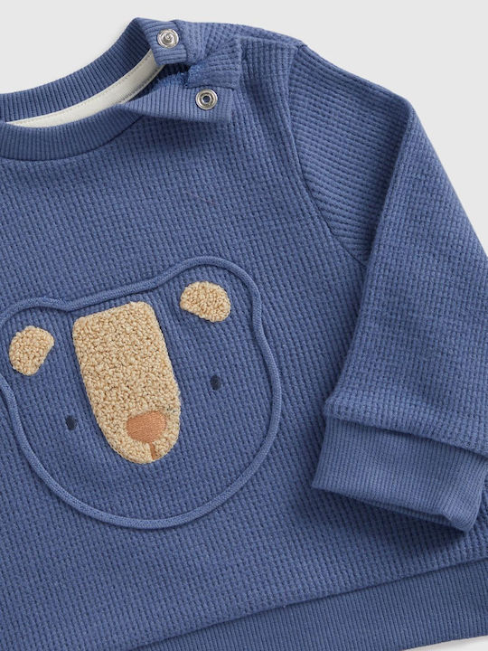 Kinder Sweatpants Set - Jogginganzug Blau 2Stück Bärchen