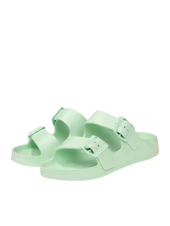 Flache Sandalen für Damen in Grün Farbe