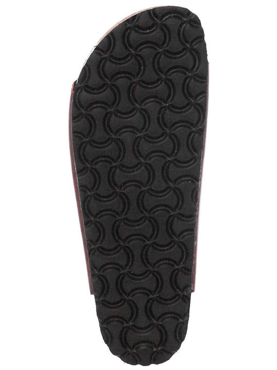 Flache Sandalen für Damen in Burgundisch Farbe