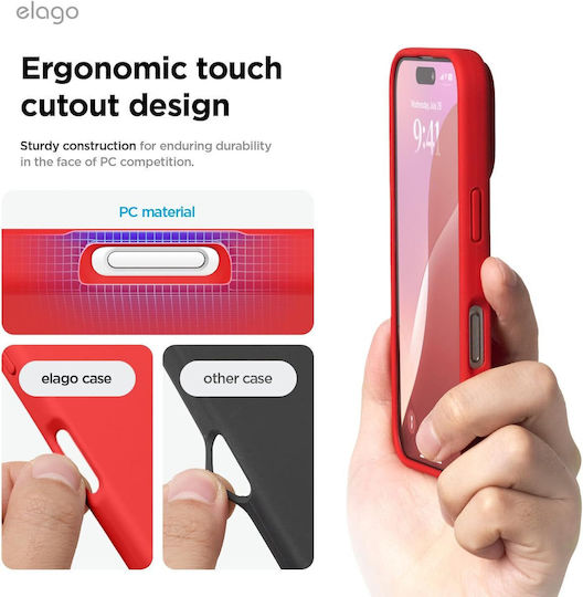 Elago Premium Liquid Umschlag Rückseite Silikon Rot (iPhone 16)