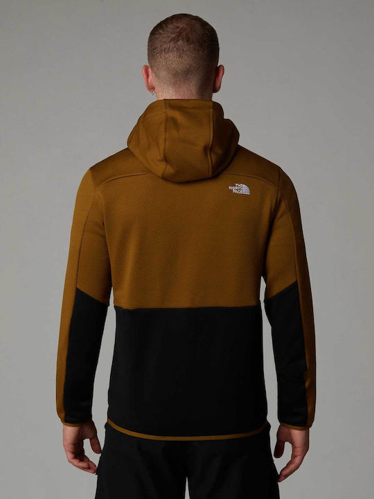 Sweatshirt Fleece with Hood Moss Green/TNF Black