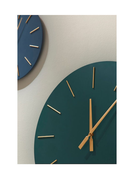 Bizzotto Timeline Ρολόι Τοίχου Ξύλινο Πετρόλ 60x5cm