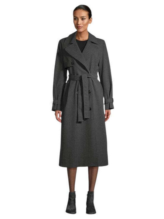 Marella Women's Midi Coat with Belt Gray