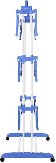 Vertical Clothes Dryer Mobile Foldable Two Hangers 75x57x170cm Load Capacity 15kg