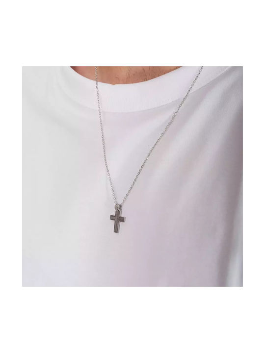 Oxzen Men's Cross from Steel with Chain