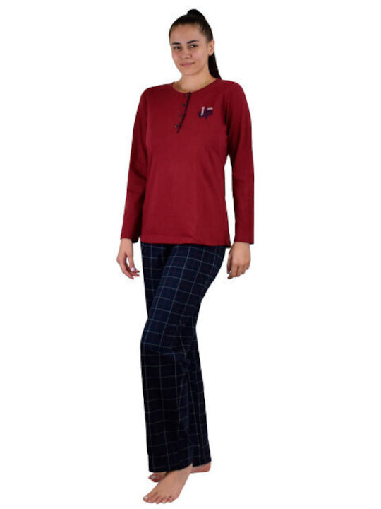 Poleren Winter Women's Pyjama Set Burgundy