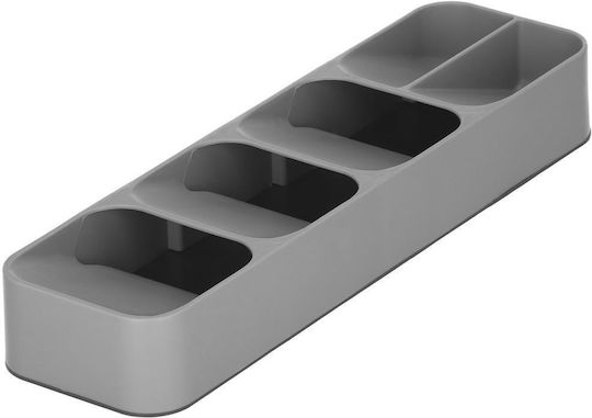 Besteckeinsatz für Schubladen Kunststoff 40x11x5,5 cm Grau