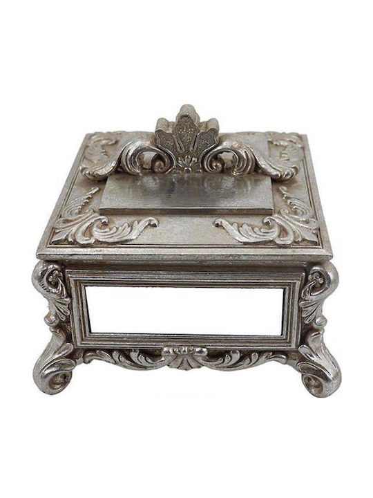 Estheti Home Μπιζουτιέρα Resin Αντικέ Ασημί 13.5x13.5x10.3cm 752-17071
