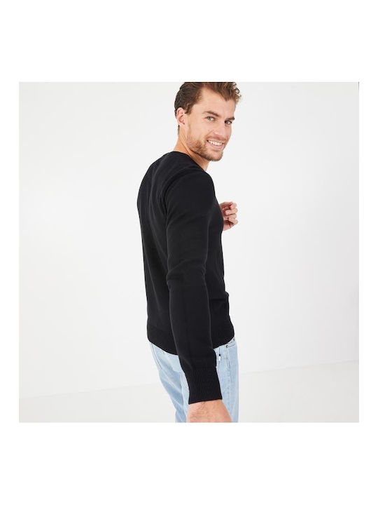 Eden Park Men's Sweater with V-Neck Black