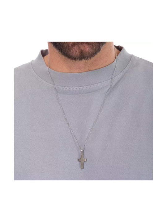 Oxzen Men's Cross from Steel with Chain