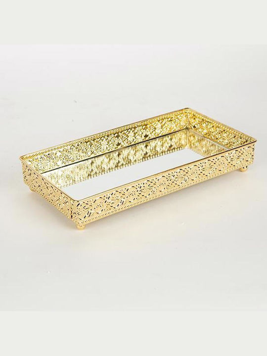 Estheti Home Gold Metal Mirror Tray 24x12.5x4cm 752-16026