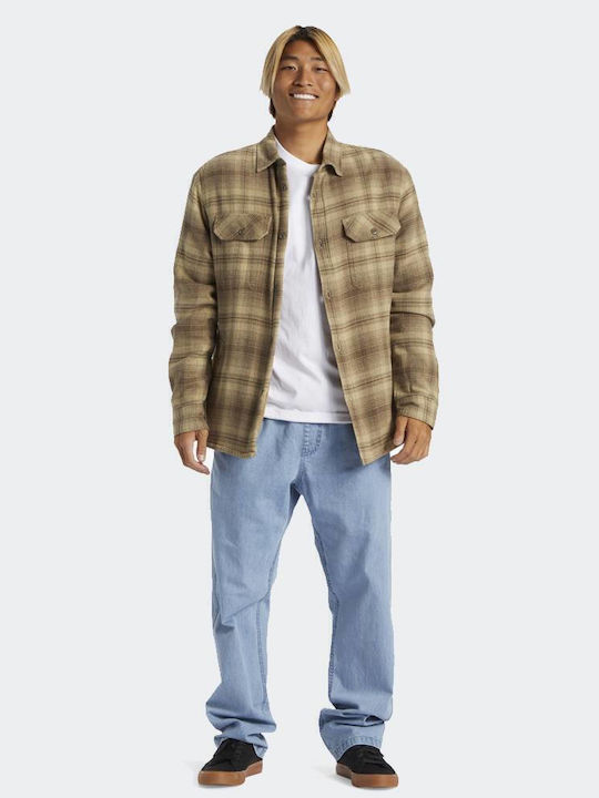 Venture Overshirt Mânecă Lungă 100% Bumbac Model Carou Bej