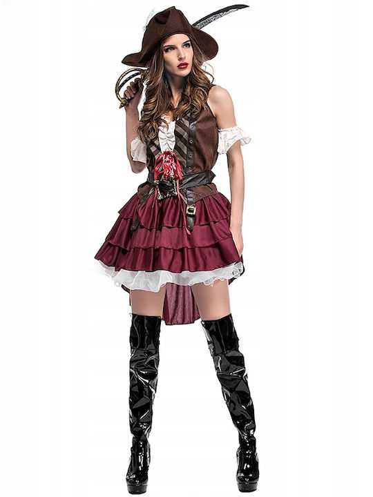 Piratinkostüm für Damen Elegante Piratenverkleidung Karneval Halloween M