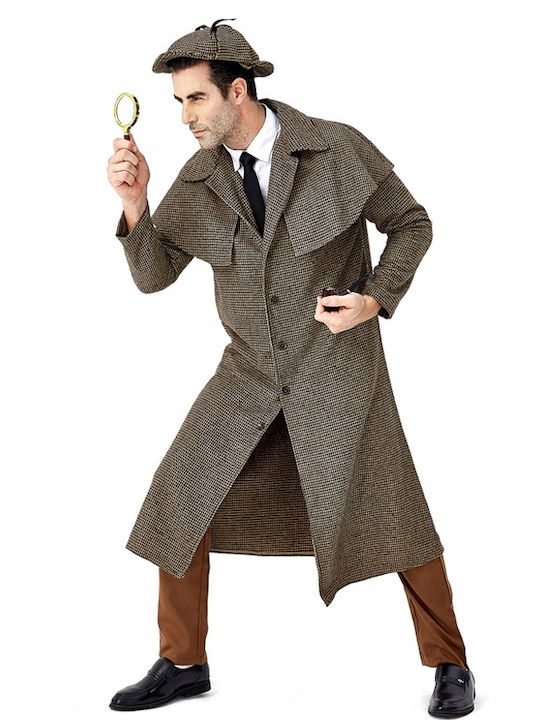 Sherlock Holmes Costume Men Detective Disguise Carnival Sherlock XL