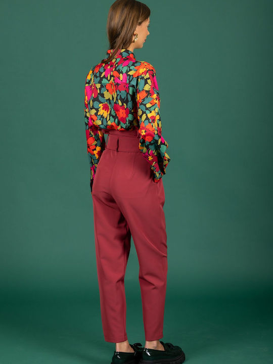 Women's High-waisted Chino Trousers Slim Fit Ruby
