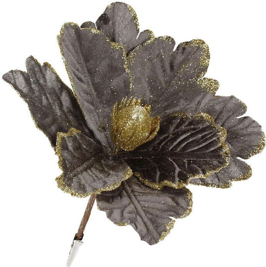 Hängendes Ornament Blume Gray mit Glitzer Set 5Stück