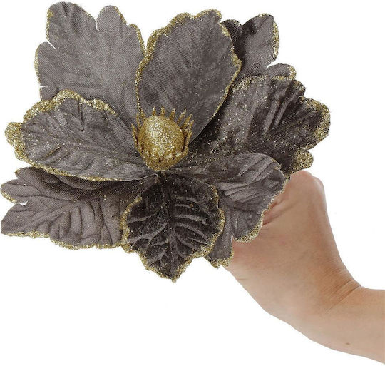 Hängendes Ornament Blume Gray mit Glitzer Set 5Stück