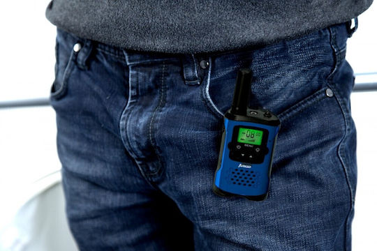 Alecto Baby FR-175BW Walkie Talkie mit Monochromdisplay Set 2Stück In Blau Farbe