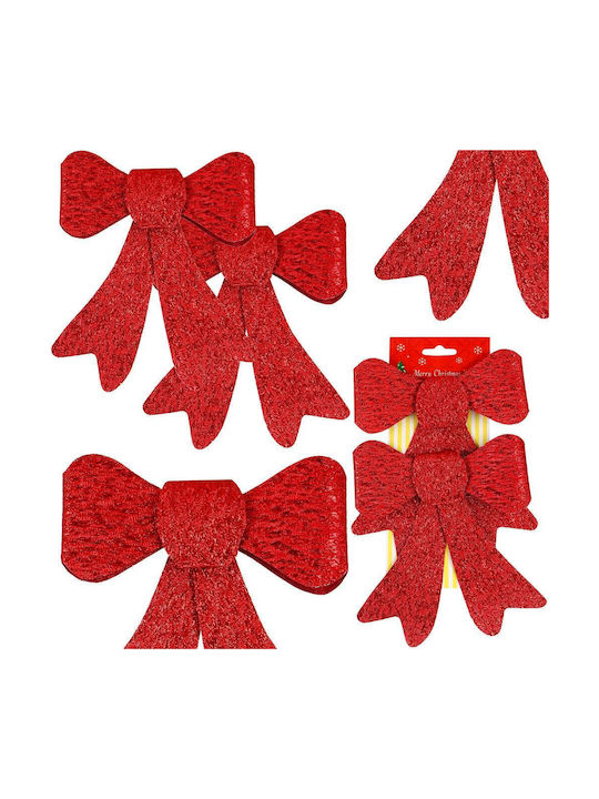 Hängender Bogen Ornament Kunststoff Rot Set 2Stück