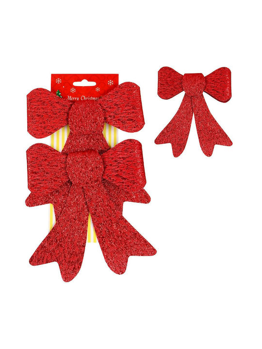 Hängender Bogen Ornament Kunststoff Rot Set 2Stück