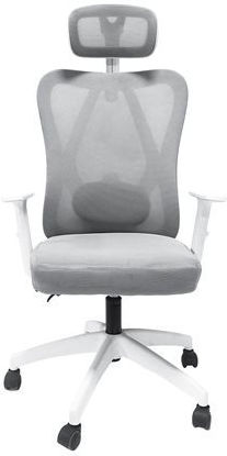 HomeMarkt Mexer Office Chair with Adjustable Arms Grey White
