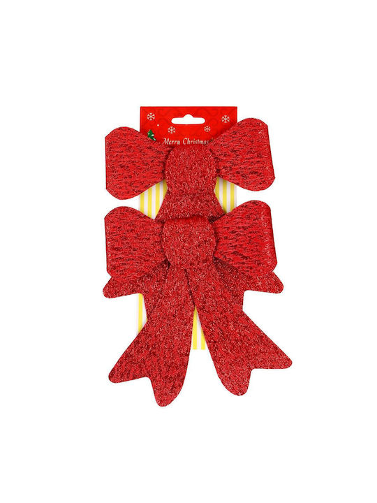Hängender Bogen Ornament Kunststoff Rot Set 2Stück