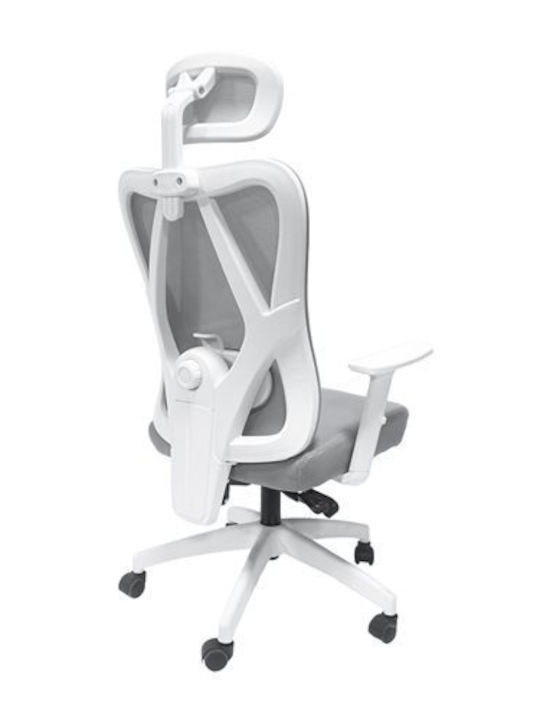 HomeMarkt Mexer Office Chair With Recline And Adjustable Arms Grey White