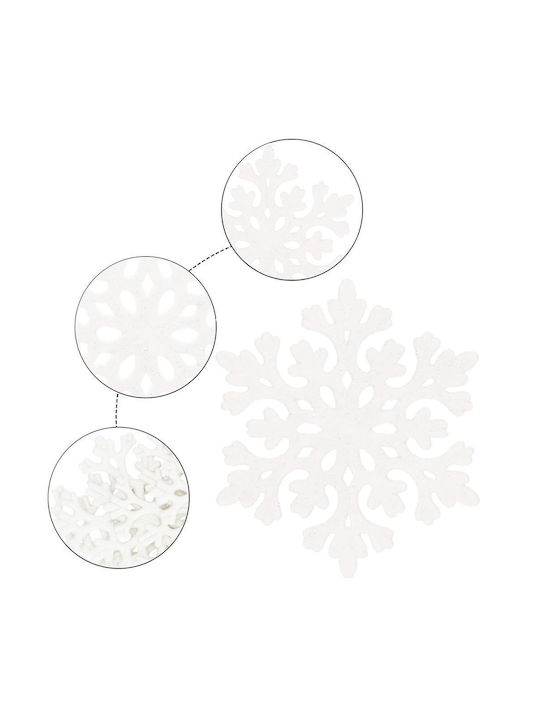 Ornament suspendat Fulgi de zăpadă Plastic Alb Set 8buc