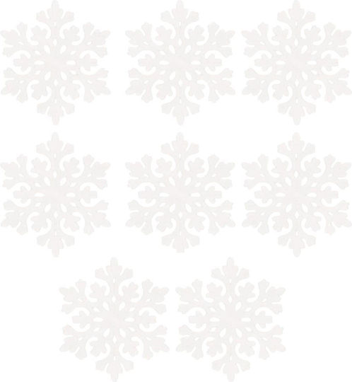 Ornament suspendat Fulgi de zăpadă Plastic Alb Set 8buc