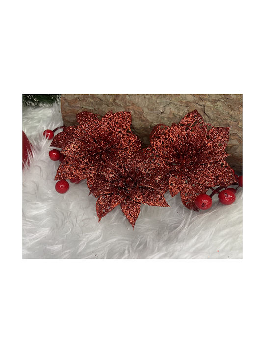 Ornament suspendat Floare Roșu 10x10buc Set 10buc