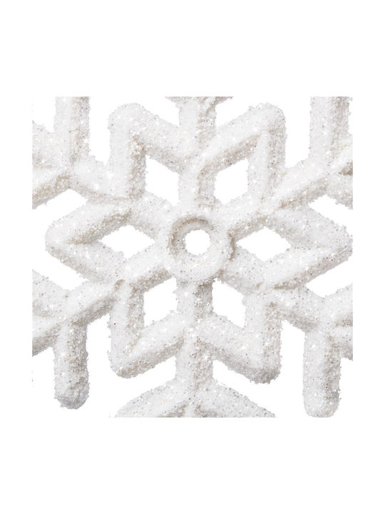 Ornament suspendat Fulgi de zăpadă Plastic Alb Set 3buc