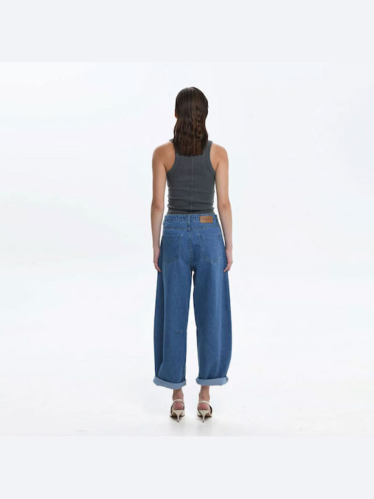 Sac & Co Women's Jean Trousers in Balloon Line Mid Blue