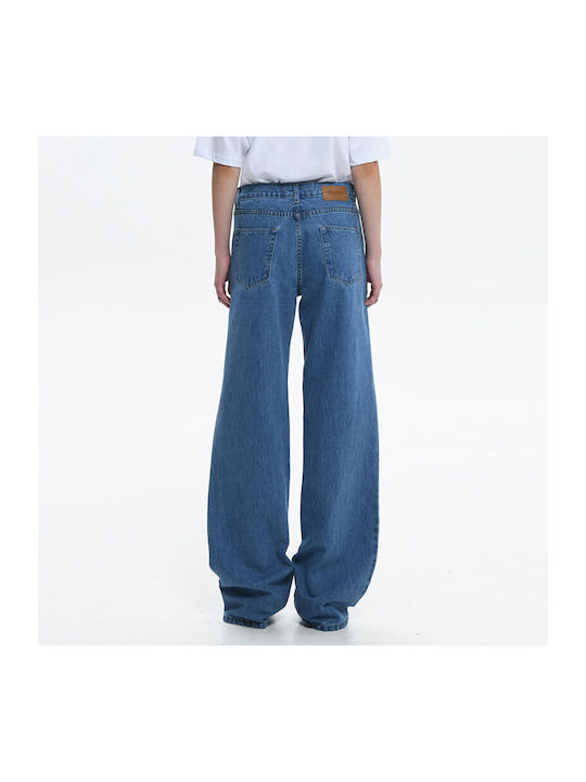 Sac & Co High Waist Women's Jean Trousers Flared Mid Blue