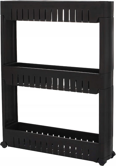 Sersimo Lebensmittelregal Kunststoff 3 Ebenen Schwarz 54x12.5x70cm