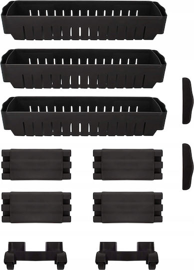Sersimo Lebensmittelregal Kunststoff 3 Ebenen Schwarz 54x12.5x70cm
