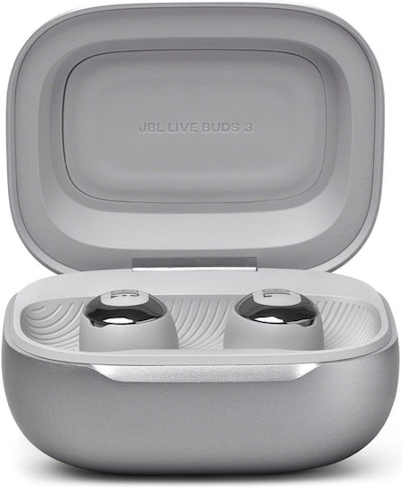 JBL Live Buds 3 Bluetooth Handsfree Earphones with Sweat Resistance and Charging Case Silver